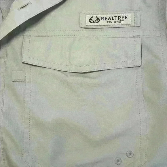 Realtree Fishing Short Sleeve Gray Button Up Mens Size Medium - Picture 5 of 13